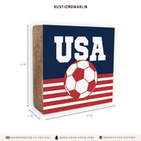 USA Soccer Ball Block Sign