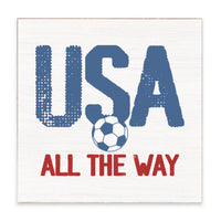 USA All The Way Soccer Block Sign