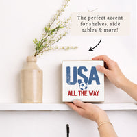 USA All The Way Soccer Block Sign