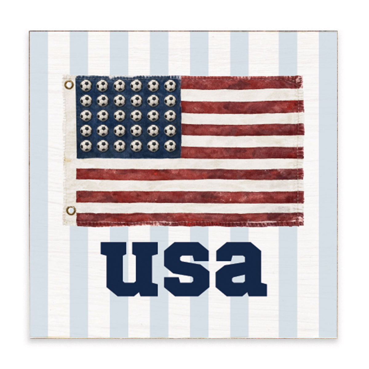 USA Flag Soccer Block Sign