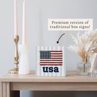USA Flag Soccer Block Sign