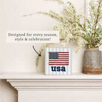 USA Flag Soccer Block Sign