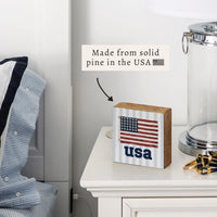 USA Flag Soccer Block Sign