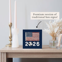2026 Soccer Flag Block Sign