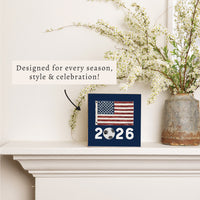2026 Soccer Flag Block Sign