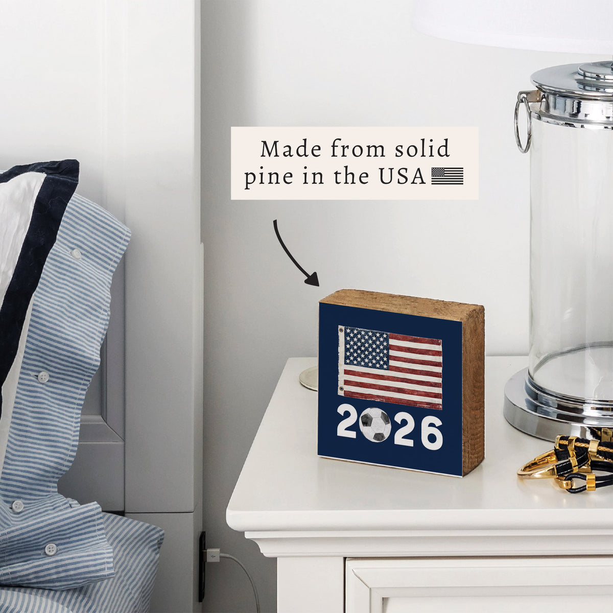 2026 Soccer Flag Block Sign