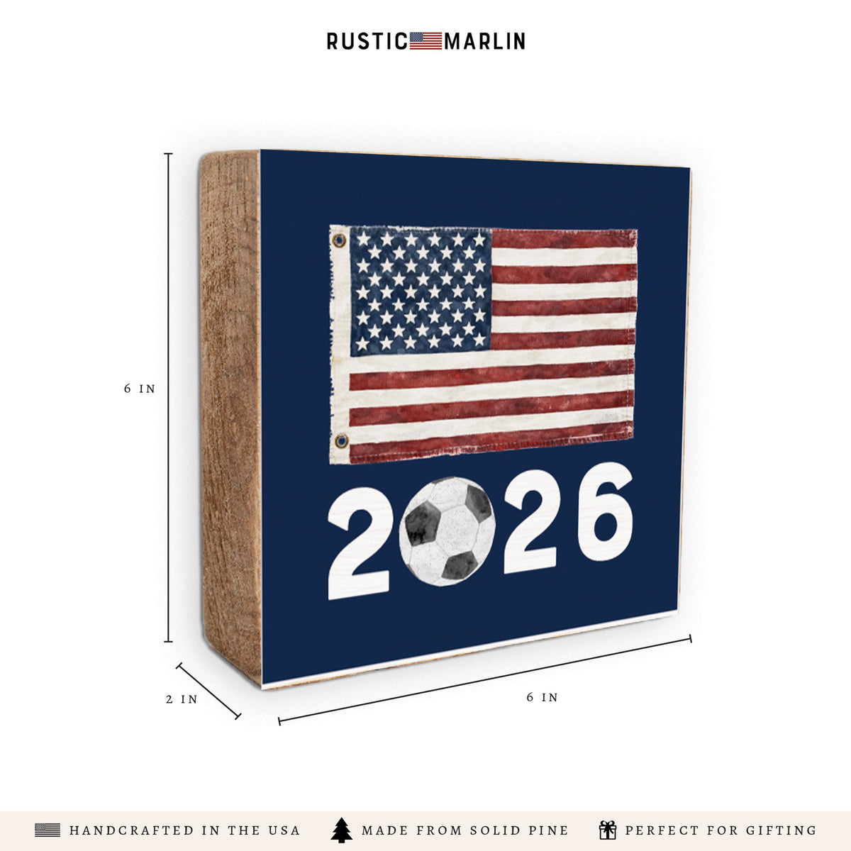 2026 Soccer Flag Block Sign