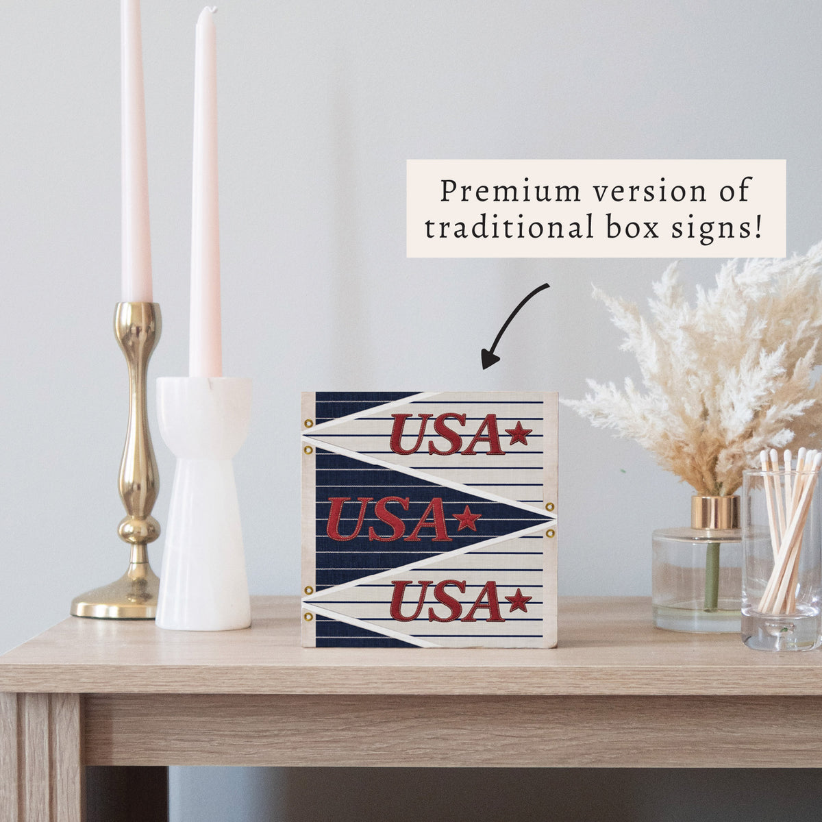 USA Penants Flag Block Sign