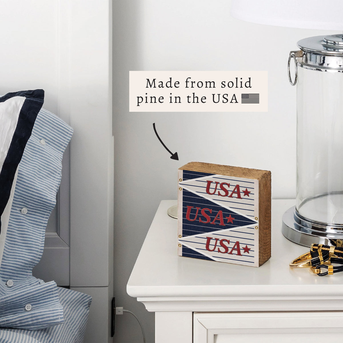 USA Penants Flag Block Sign