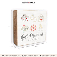 Las Vegas Just Married Icons Block Sign