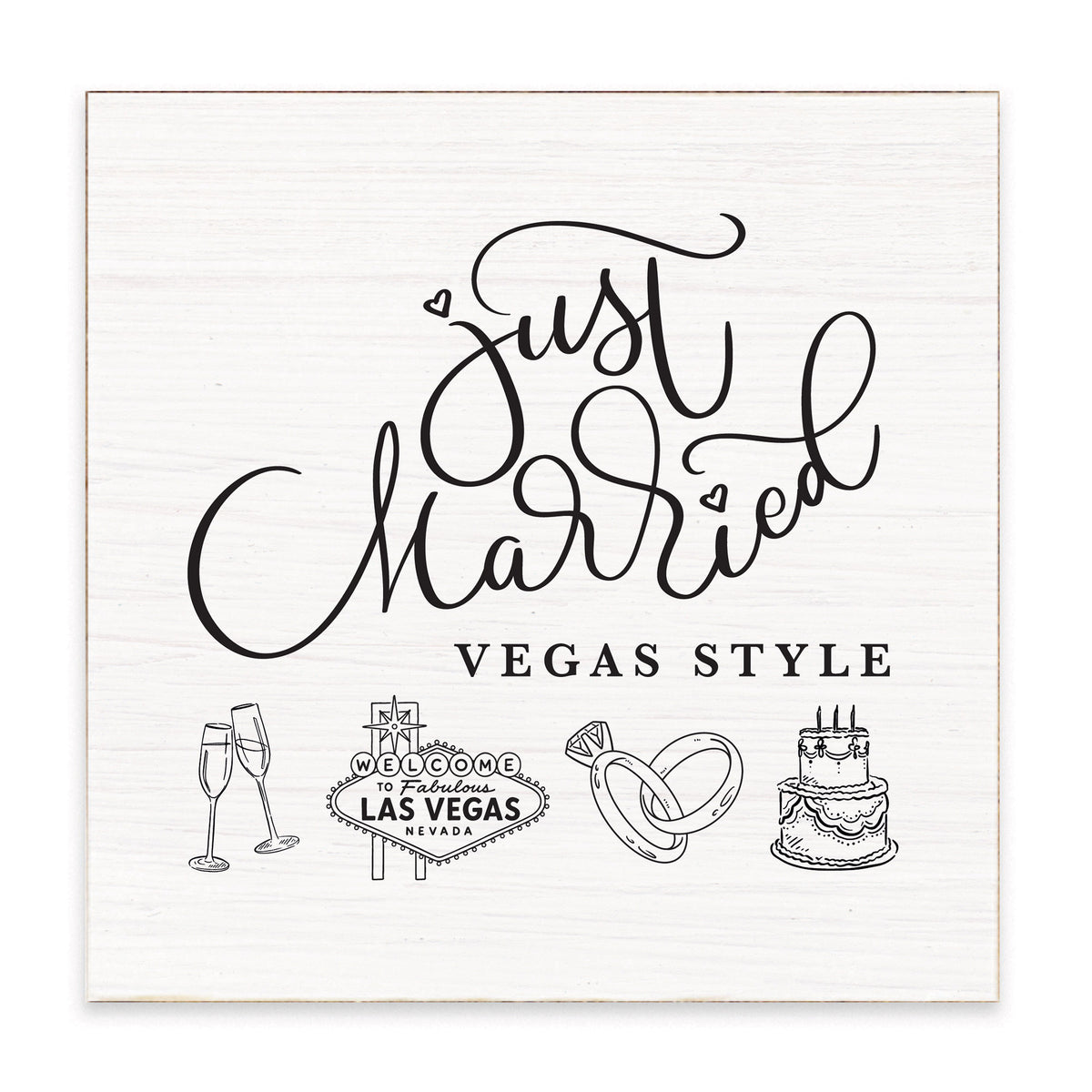 Las Vegas Style Just Married Block Sign