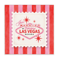 Las Vegas Just Married Stripes Block Sign