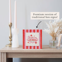 Las Vegas Just Married Stripes Block Sign