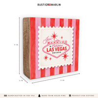 Las Vegas Just Married Stripes Block Sign