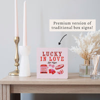 Las Vegas Lucky In Love Block Sign