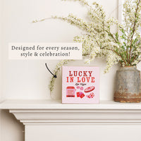 Las Vegas Lucky In Love Block Sign