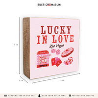 Las Vegas Lucky In Love Block Sign