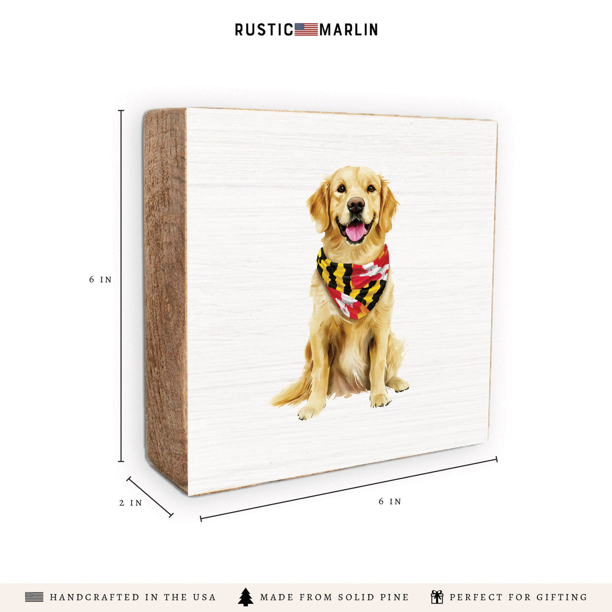 Maryland Flag Dog Block Sign