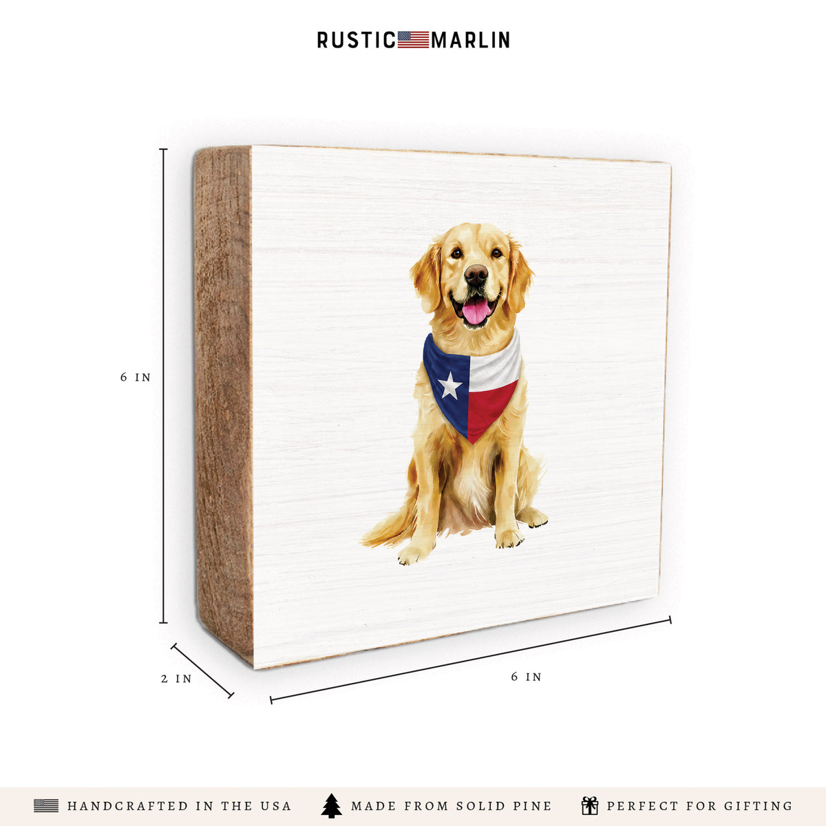 Texas Flag Dog Block Sign