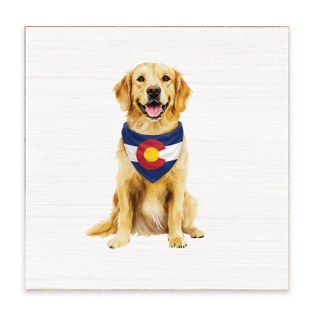 Colorado Flag Dog Block Sign