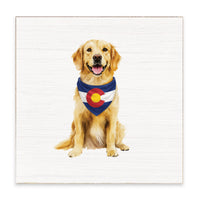 Colorado Flag Dog Block Sign