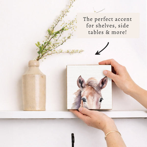 Watercolor Horse Block Sign