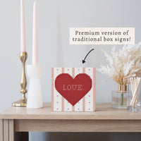 Love Heart Printed Needlepoint Block Sign