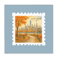 New York Fall Stamp Block Sign