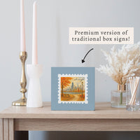 Chicago Fall Stamp Block Sign