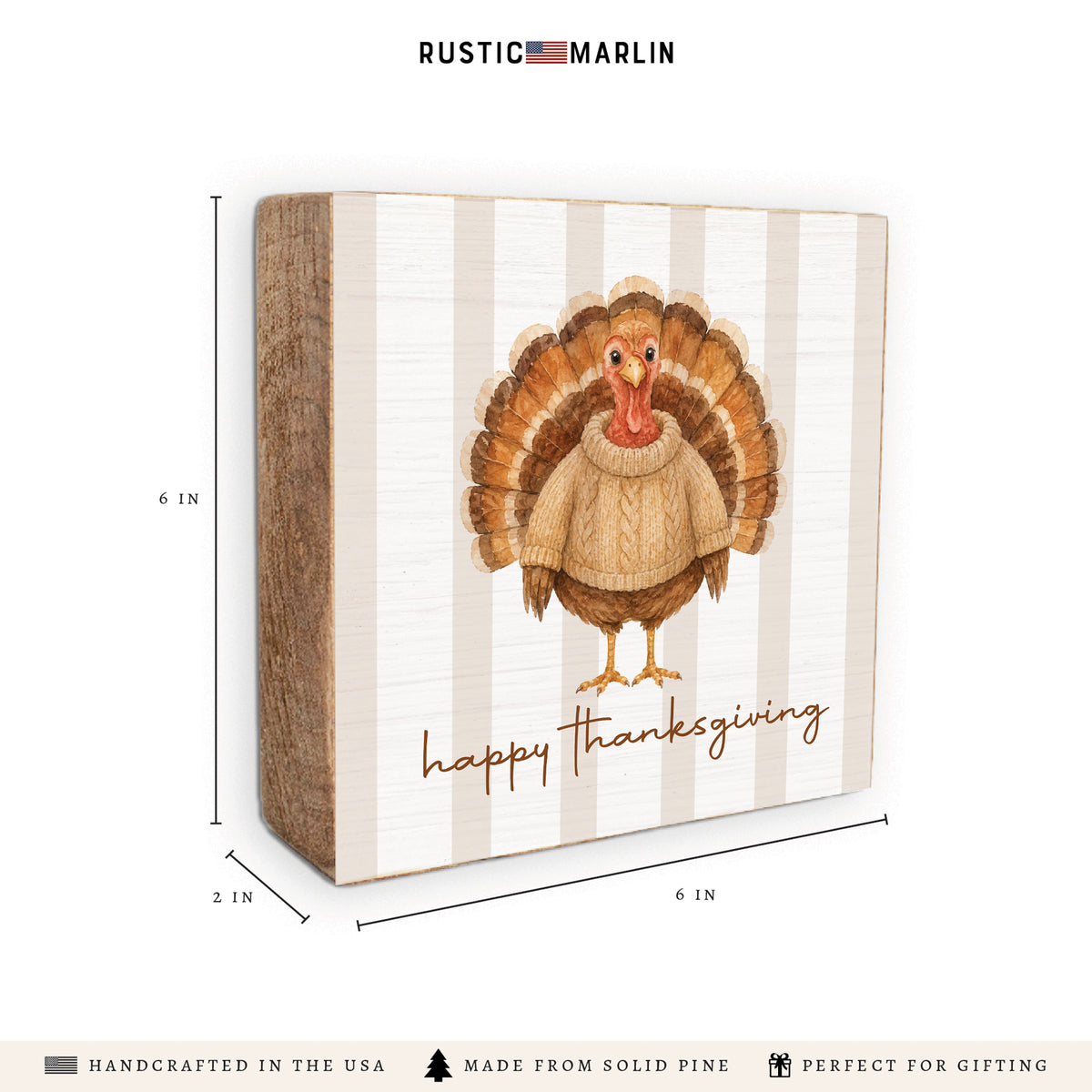 Watercolor Turkey Block Sign