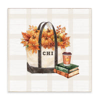 Chicago Fall Boat Tote Block Sign