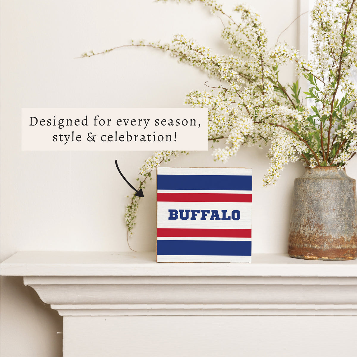 Buffalo Stripes Block Sign