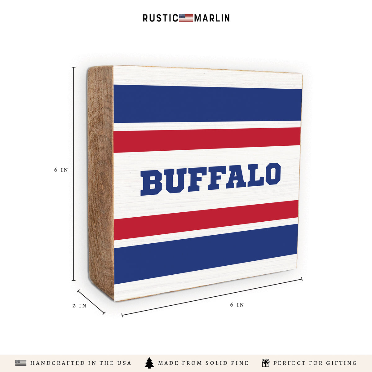 Buffalo Stripes Block Sign