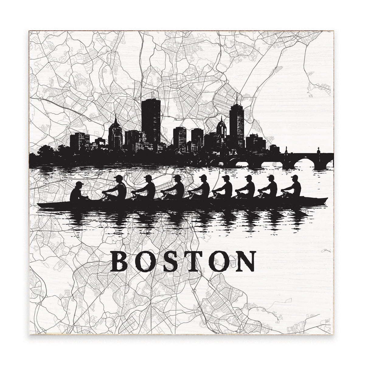 Boston Crew Skyline Block Sign