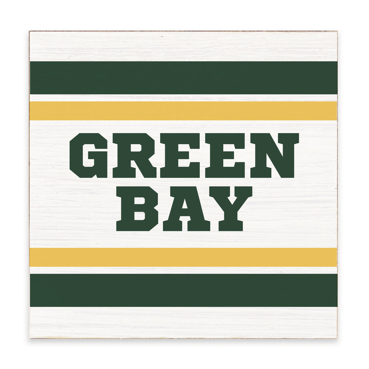 Green Bay Stripes Block Sign