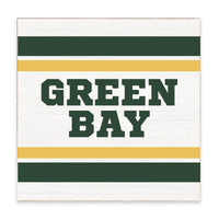 Green Bay Stripes Block Sign