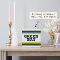 Green Bay Stripes Block Sign