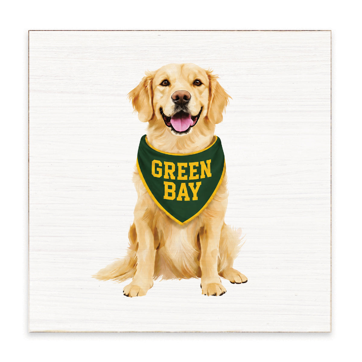 Green Bay Football Dog Block Sign