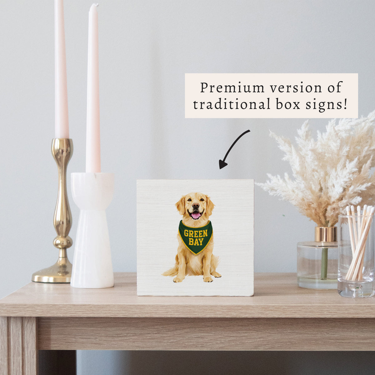 Green Bay Football Dog Block Sign