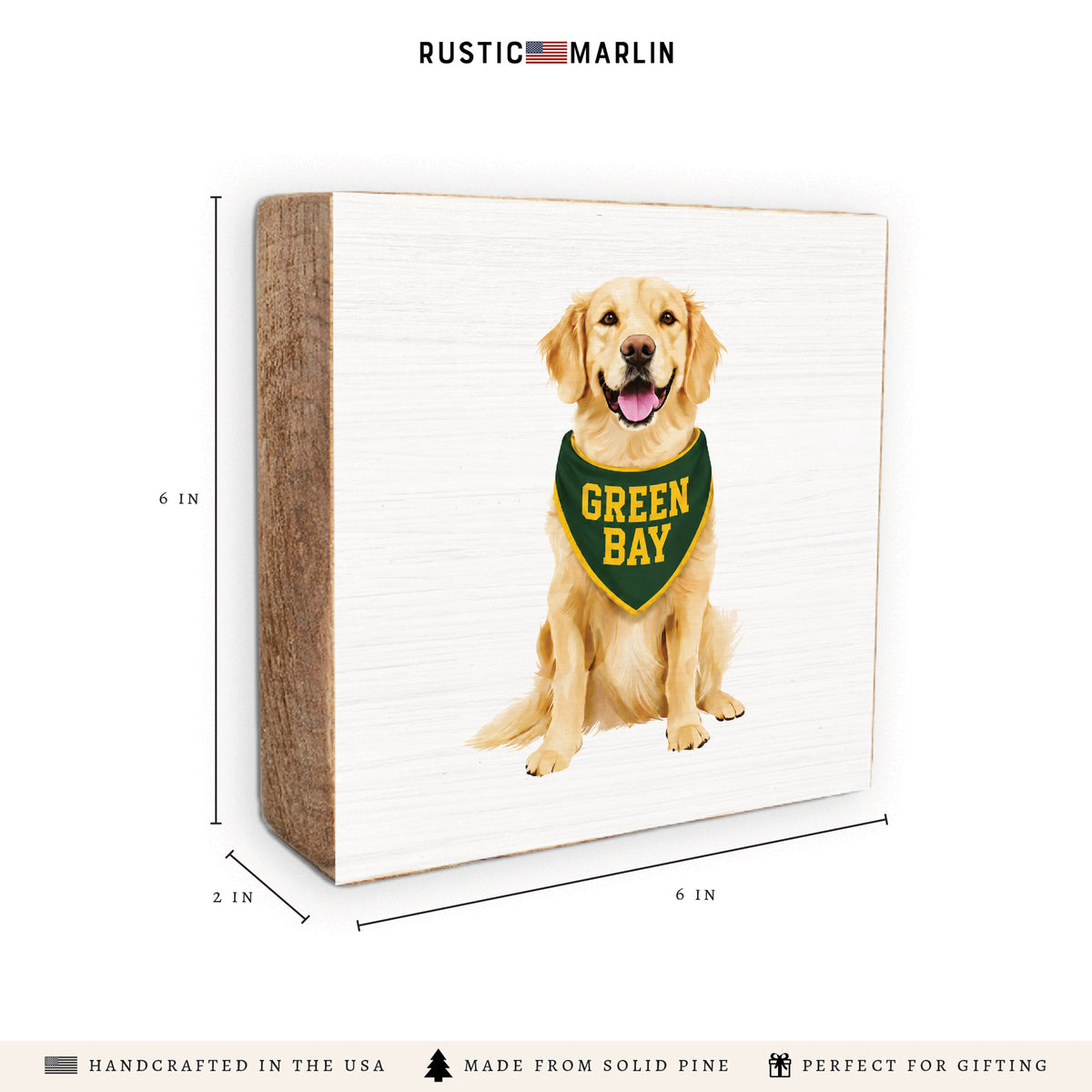 Green Bay Football Dog Block Sign