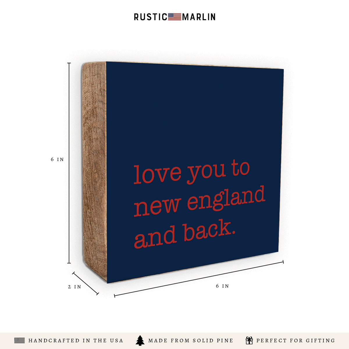 Love You To New England Block Sign
