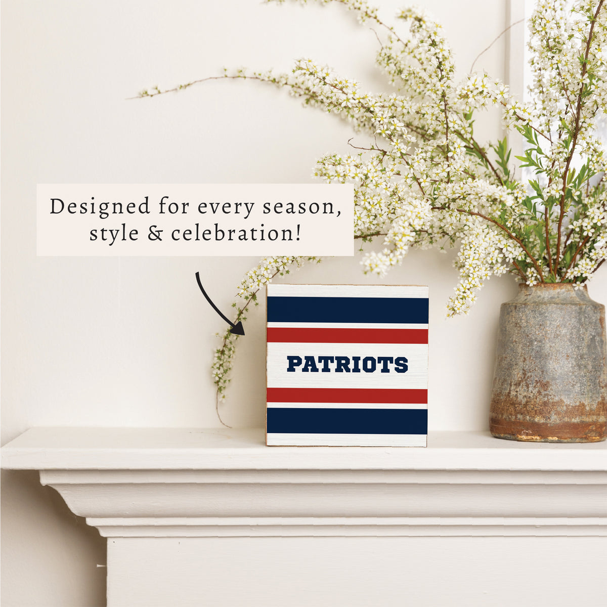Patriots Stripes Block Sign