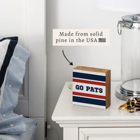 Go Pats Stripes Block Sign