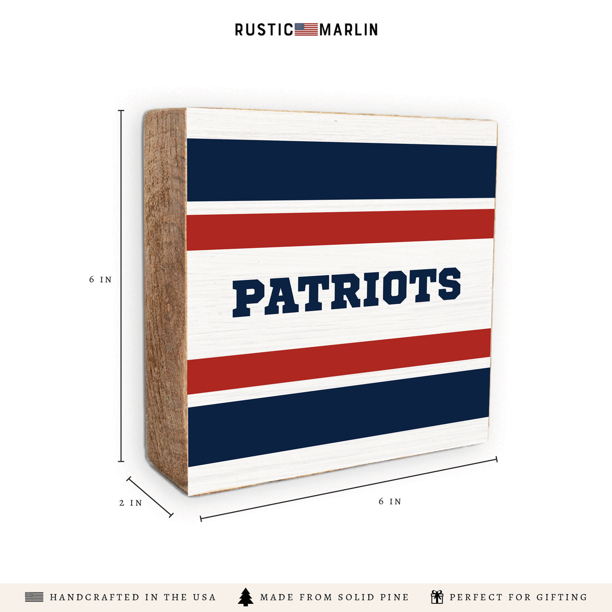 Patriots Stripes Block Sign