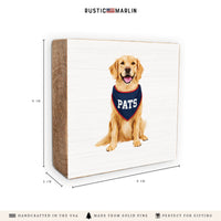 Pats Football Dog Block Sign