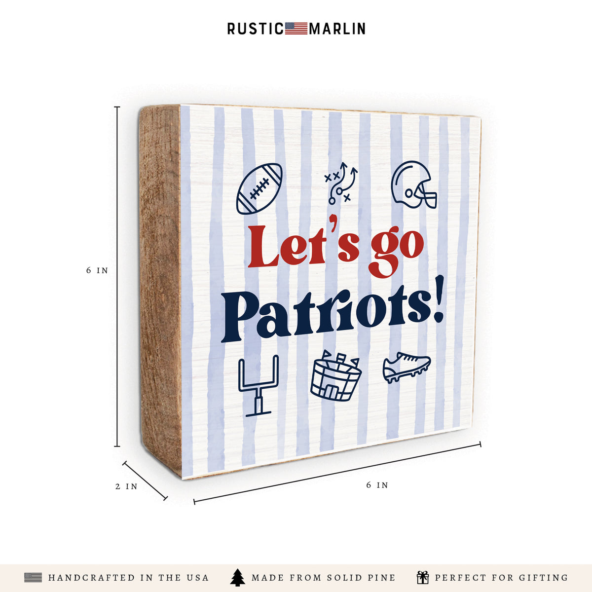 Let’S Go Patriots Icons Block Sign