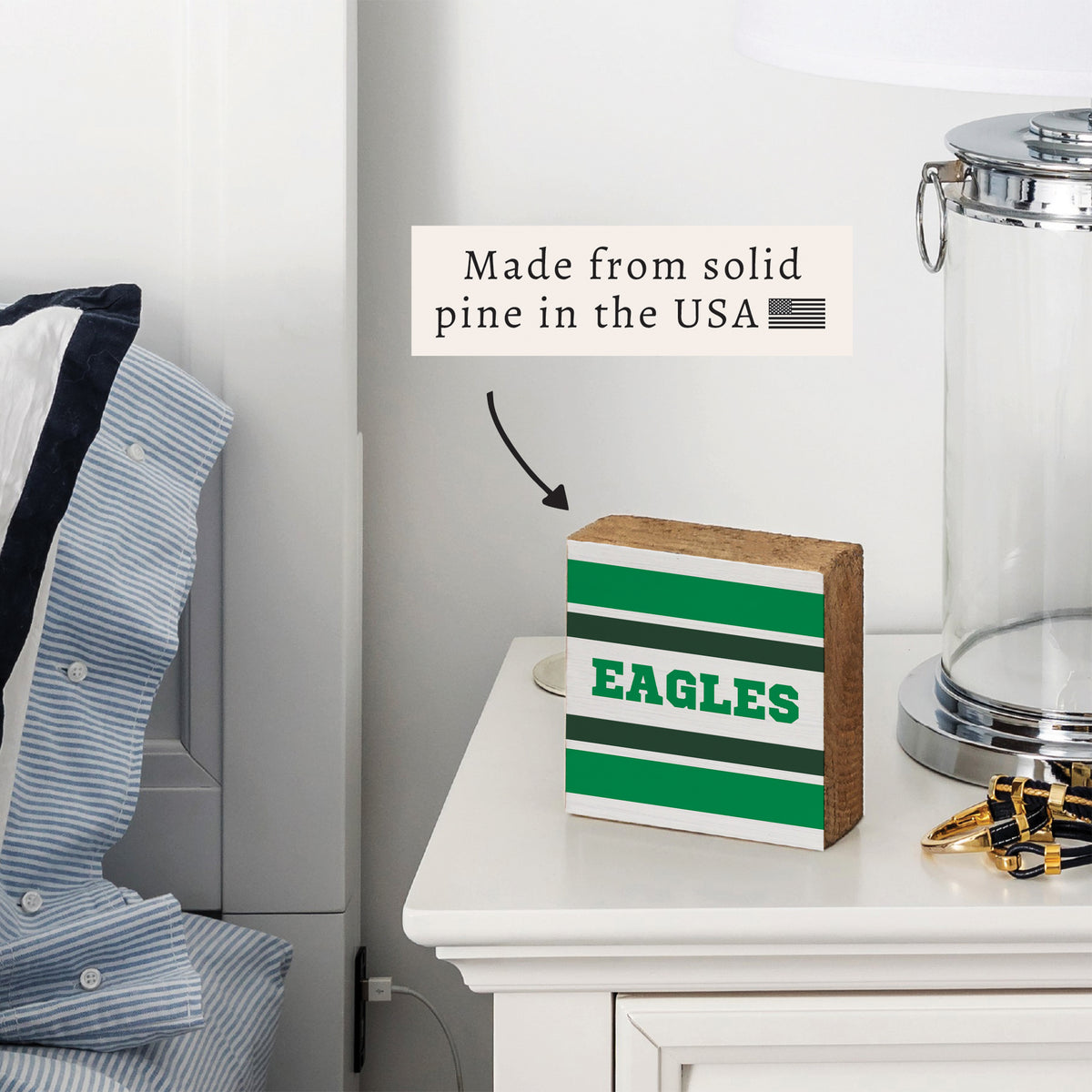 Eagles Stripes Block Sign