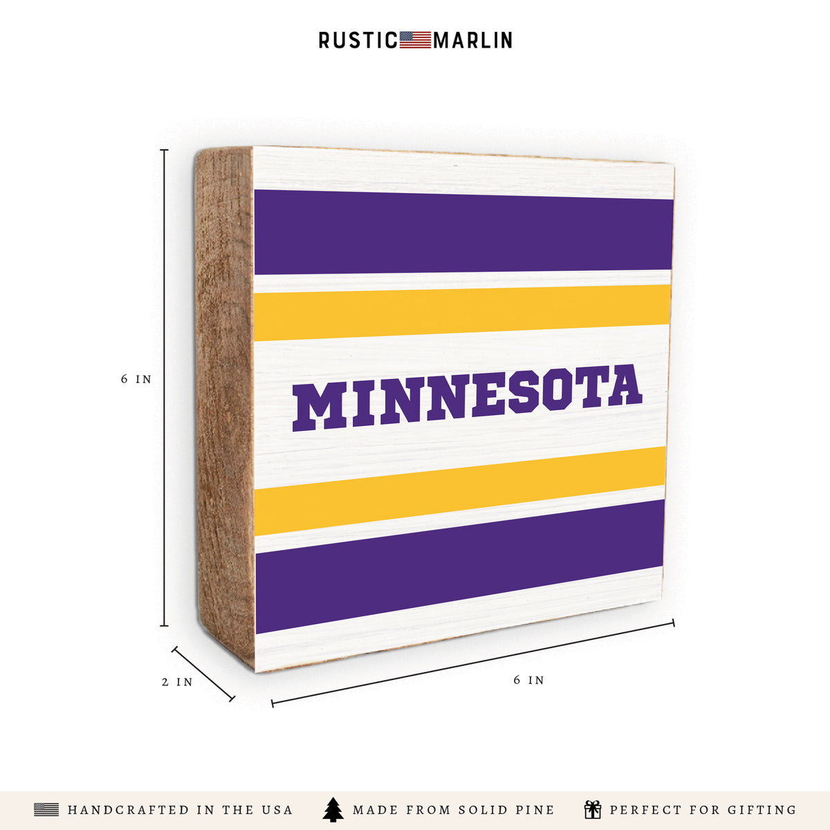 Minnesota Stripes Block Sign