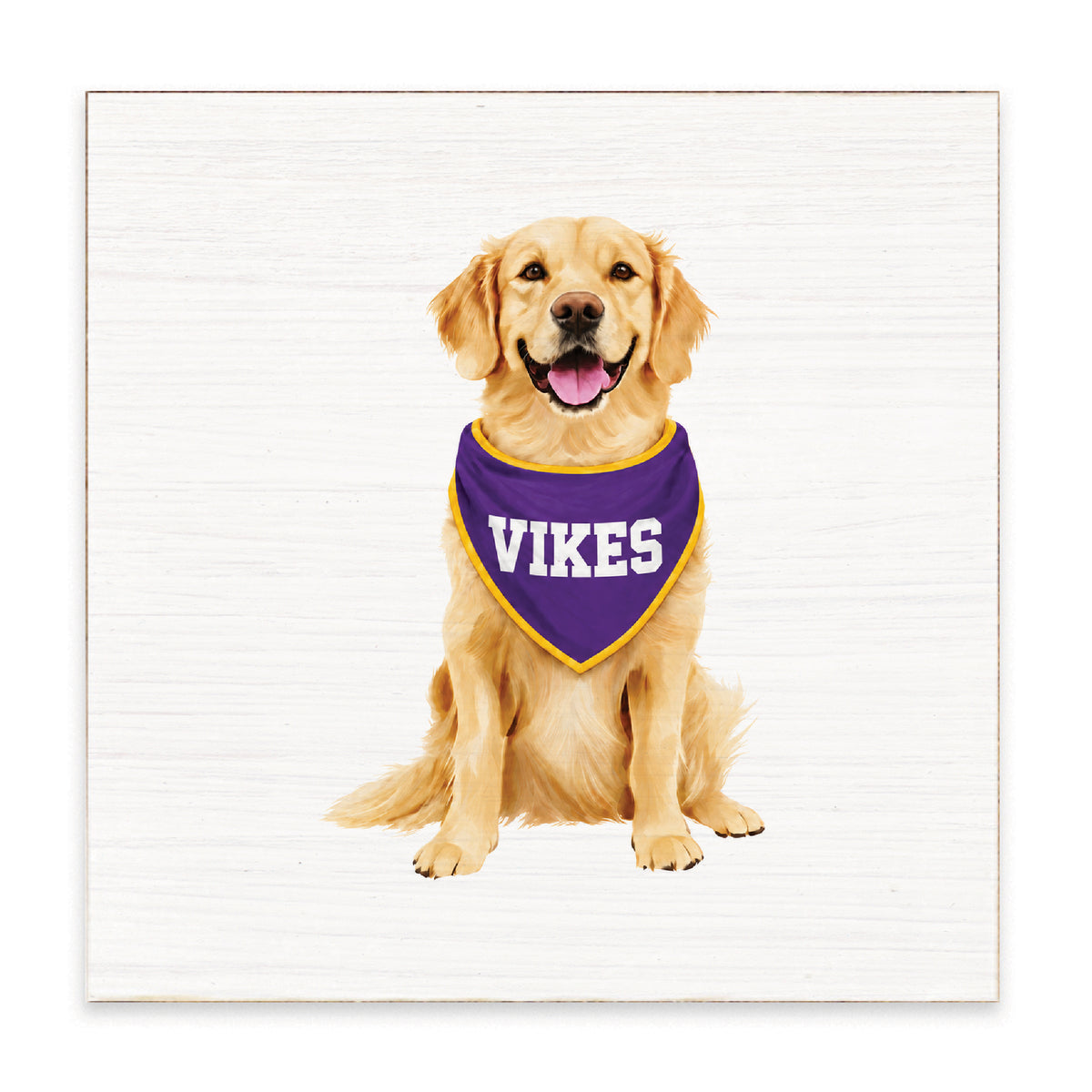 Vikes Football Dog Block Sign