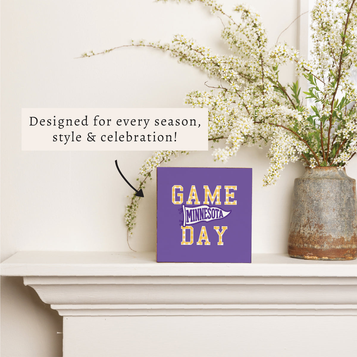 Game Day Minnesota Block Sign